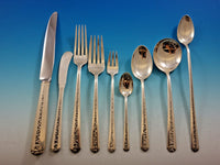 Rambler Rose by Towle Sterling Silver Flatware Set for 12 Service 124 pieces