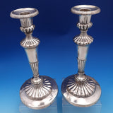 English Georgian Sterling Silver Candlestick Pair 11 3/4" Sheffield c1808 #8457