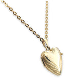 14k Yellow Gold Heart Locket with Cable Chain 18.5" and Toggle Clasp (#J7184)