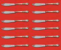 American Victorian by Lunt Sterling Silver Fish Knife Custom Set 12 pcs 8 1/4"