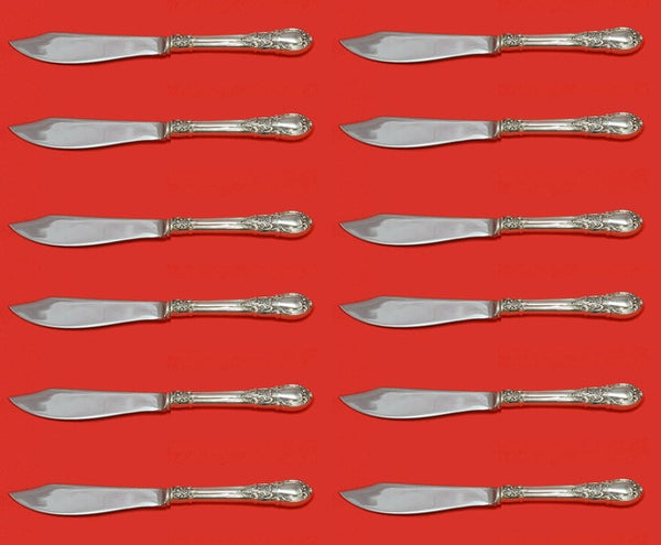 American Victorian by Lunt Sterling Silver Fish Knife Custom Set 12 pcs 8 1/4"