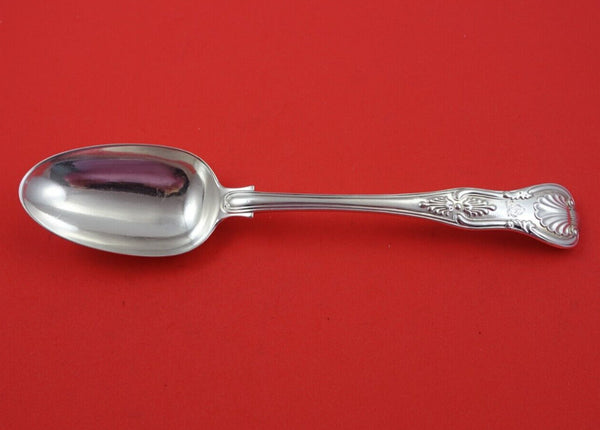 Kings by George Adams English Sterling Silver Serving Spoon / Dinner w/Crest Hat