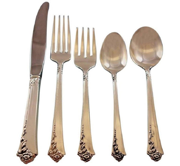 Damask Rose by Oneida Sterling Silver Flatware Set for 8 Service 40 pieces