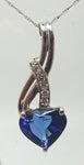 14k Gold 3.10ct Genuine Natural Tanzanite Heart Pendant with Diamonds (#J672)