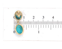 14k Gold Genuine Natural Kingman Turquoise Stud Dangle Earrings 7.39cttw #J6703