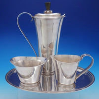 Richard Blanchard Sterling Silver Four Piece Coffee Set Hand Wrought (#4457)