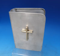 Allan Adler Sterling Silver Bible Cover Hinged Binding w/ 3-D Gilt Cross (#7382)