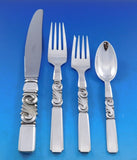 Scroll by Georg Jensen Sterling Silver Flatware Set 12 Service 145 pcs Dinner