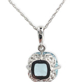 Platinum 4.75 Carat Genuine Natural Aquamarine and Diamond Pendant (#J7231)