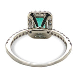 14k White Gold 1 Carat Genuine Natural Emerald Ring with Diamond Halo (#J7370)