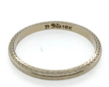 18k White Gold Wedding Band Ring Jewelry with Chevron Leaf Size 5.5 (#J5905)