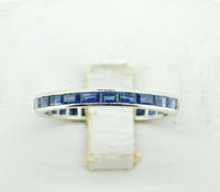 14k Gold Eternity Ring Band with 2ct Genuine Natural Blue Sapphires (#J2255)