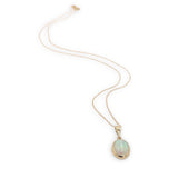 14k Gold Oval 1.23 Carat Australian Genuine Natural Opal Pendant Bezel (#J6714)