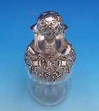 Glass Whiskey Decanter with Sterling Silver Overlay Pcd Repoussed Birds (#9262)