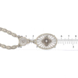14k White Gold Genuine Natural Rock Crystal Quartz Necklace Cast Links (#J5936)