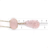 14k Yellow Gold Deco Carved Genuine Natural Rose Quartz Necklace (#J5926)