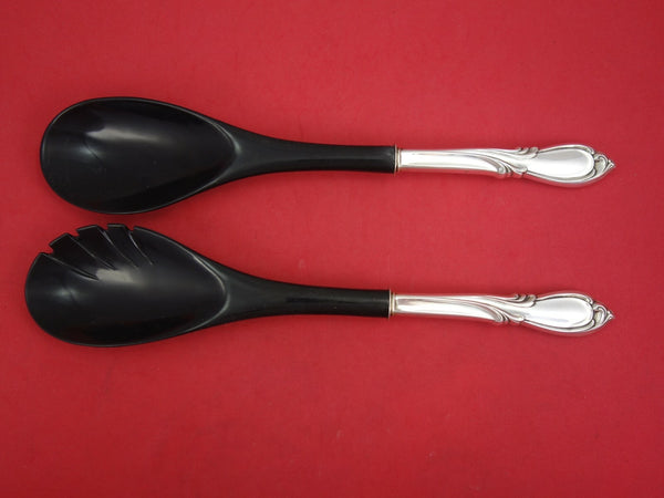Rhapsody New by International Sterling Silver Salad Serving Set Black Nylon 12"