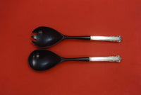 English Shell by Lunt Sterling Silver Salad Serving Set 2pc w/Black Plastic 11"
