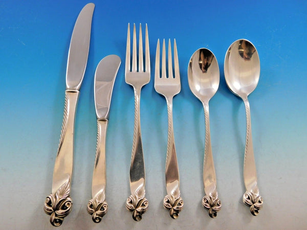 Orchid Elegance by Wallace Sterling Silver Flatware Set for 8 Service 54 Pieces