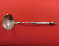 Art Silver c. 1860-1883 Coin Silver Punch Ladle w/3-D Woman Hand Engraved 12"