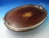 Beaded by Goodnow and Jenks Sterling Silver and Multi-Wood Tray 20 1/2" (#5590)