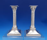 Mappin and Webb English Silverplate Candlestick Pair Columns #8530 (#7385)