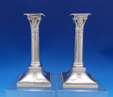 Mappin and Webb English Silverplate Candlestick Pair Columns #8530 (#7385)