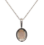 Platinum Australian Genuine Natural Opal and Diamond Pendant with Chain (#J7523)