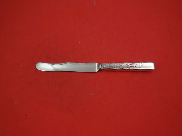 Lap Over Edge Acid Etched by Tiffany Sterling Dessert Knife HHAS w/Snail, Fish