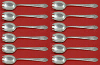 Mary II by Lunt Sterling Silver Ice Cream Dessert Fork Set of 12 pcs 6" Custom