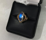 10k Rose Gold 3.70ct Genuine Natural Moonstone Ring Size 7 Jewelry (#J5841)