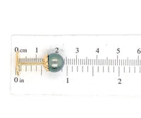 14k Yellow Gold Cufflinks with 9mm Tahitian Black Peacock Pearls (#J6426)