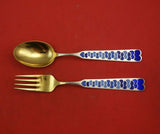 Christmas by A. Michelsen Sterling Silver Fork and Spoon Set 2pc 1944 Vermeil
