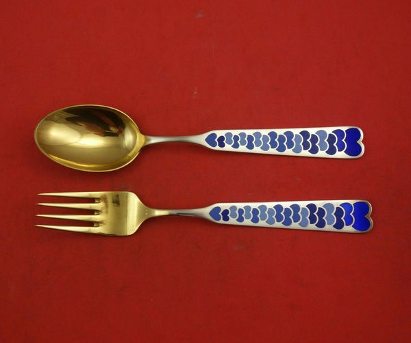 Christmas by A. Michelsen Sterling Silver Fork and Spoon Set 2pc 1944 Vermeil