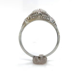Art Deco 18k White Gold Filigree .16ct Genuine Natural Diamond Ring (#J6182)
