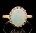 14k Yellow Gold 1.80 Carat Australian Genuine Natural Opal Ring Size 7 (#J6572)