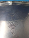 Austrian .812 Silver Tea Tray Beaded Border Applied Handles Engraved (#6006)