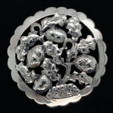 Sterling Kalo Round Oak Leaf and Acorns Pin Handwrought by Bjarne Axness #J6837