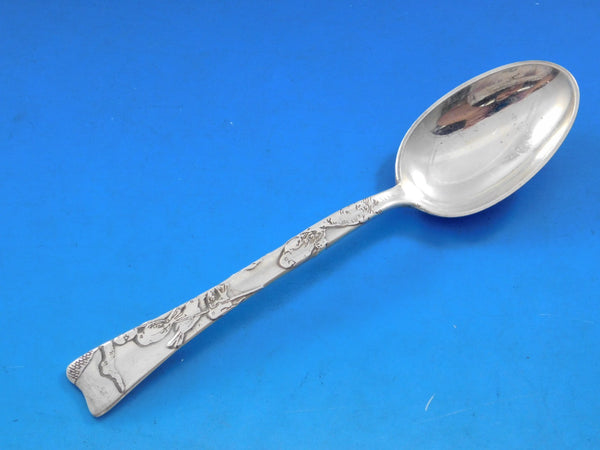 Lap Over Edge Acid Etched by Tiffany Sterling Silver Teaspoon Bird on Branch 6"