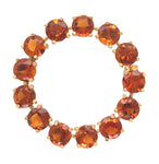 18k Yellow Gold Vibrant Orange Genuine Natural Citrine Circle Pin Brooch #J7295