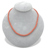 Genuine Natural Ox Blood Red Coral Bead Necklace Beads with 14k Clasp (#J7575)