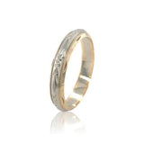 14k White and Yellow Gold Men's Wedding Band Size 10.75 Ring (#J6644)