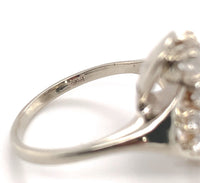 14k White Gold .65ct Genuine Natural Emerald and Diamond Cocktail Ring (#J7164)