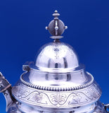 Wood and Hughes Sterling Silver Coffee Set 4pc Coffee Tea Sugar Waste (#8835)