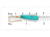 14k Yellow Gold Pair of Genuine Tyrone Turquoise Briolette Drop Earrings #J6705