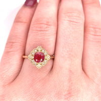 14k Yellow Gold .77ct Jedi Red Spinel and Diamond Ring (#J5616)