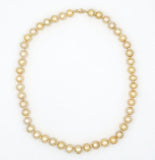 14k Yellow Gold Golden South Sea Pearl 9-10mm Strand Necklace 18.5" (#J7031)