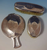 Carthage by Wallace Sterling Silver Dresser Set 3pc Hand Hammered (#1037)