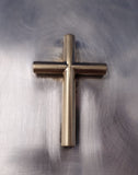 Allan Adler Sterling Silver Bible Cover Hinged Binding w/ 3-D Gilt Cross (#7382)