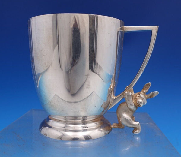 Asprey Bond Street English Sterling Silver Baby Cup with 3-D Rabbit/Bunny #8160